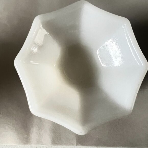 Vtg Milk Glass Lidded Candy Dish Embossed Grapes Leaves Smooth Glass Compote - Picture 8 of 13